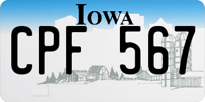 IA license plate CPF567