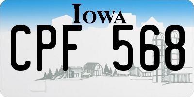 IA license plate CPF568