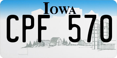 IA license plate CPF570