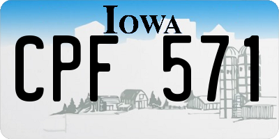 IA license plate CPF571