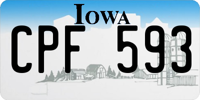 IA license plate CPF593