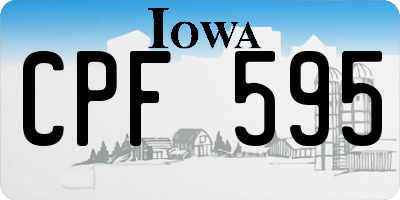 IA license plate CPF595