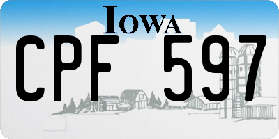 IA license plate CPF597