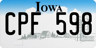 IA license plate CPF598