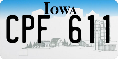 IA license plate CPF611