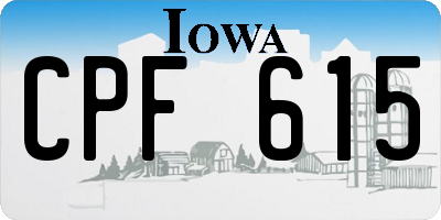 IA license plate CPF615