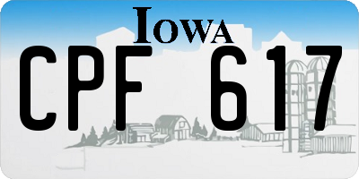 IA license plate CPF617