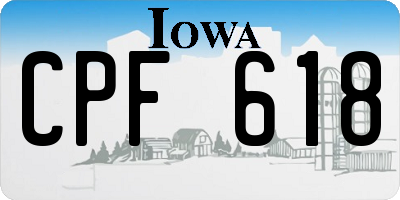 IA license plate CPF618