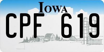 IA license plate CPF619