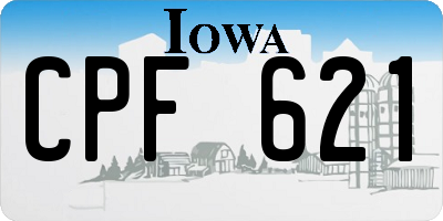 IA license plate CPF621