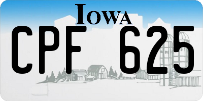 IA license plate CPF625