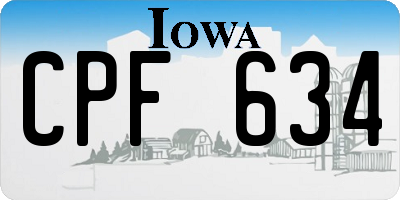 IA license plate CPF634