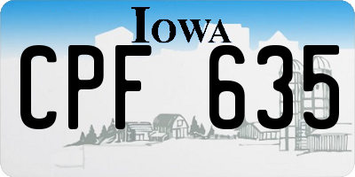 IA license plate CPF635