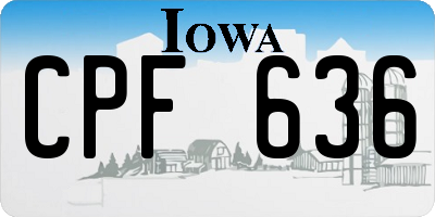 IA license plate CPF636