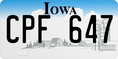IA license plate CPF647
