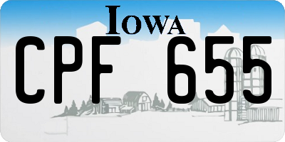 IA license plate CPF655