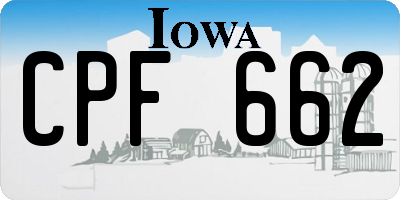 IA license plate CPF662