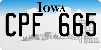 IA license plate CPF665