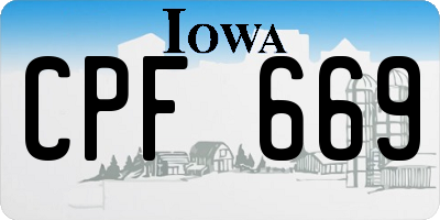 IA license plate CPF669