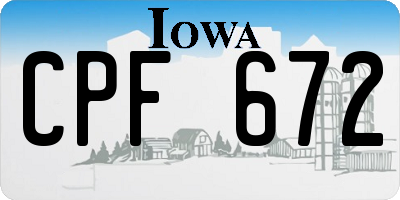 IA license plate CPF672