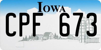IA license plate CPF673