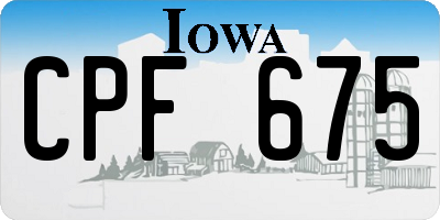 IA license plate CPF675
