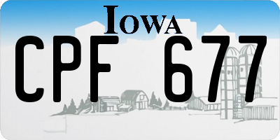 IA license plate CPF677