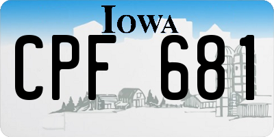 IA license plate CPF681