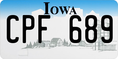 IA license plate CPF689