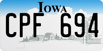 IA license plate CPF694