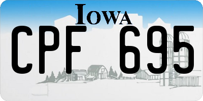 IA license plate CPF695