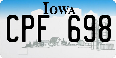 IA license plate CPF698