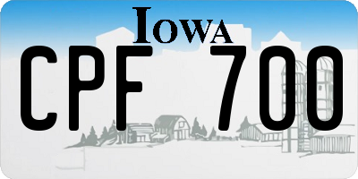 IA license plate CPF700