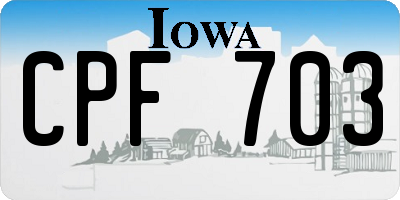 IA license plate CPF703