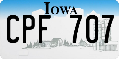 IA license plate CPF707