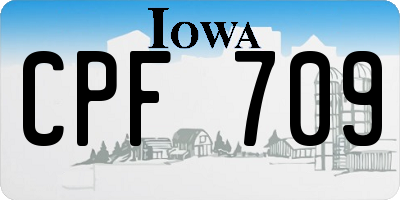 IA license plate CPF709