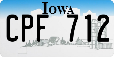 IA license plate CPF712