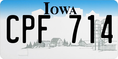 IA license plate CPF714