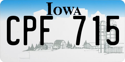 IA license plate CPF715