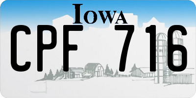 IA license plate CPF716