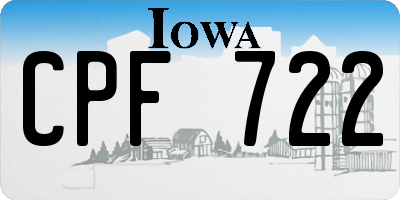 IA license plate CPF722