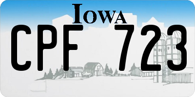 IA license plate CPF723