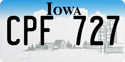 IA license plate CPF727