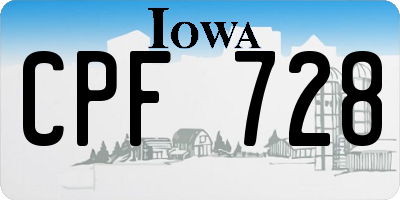 IA license plate CPF728