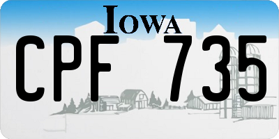 IA license plate CPF735