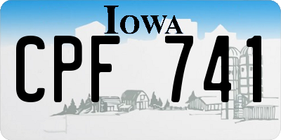IA license plate CPF741