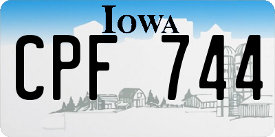 IA license plate CPF744