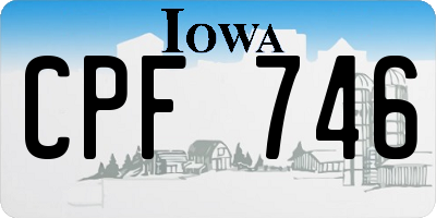 IA license plate CPF746