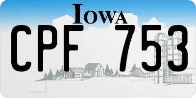 IA license plate CPF753