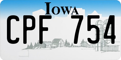 IA license plate CPF754
